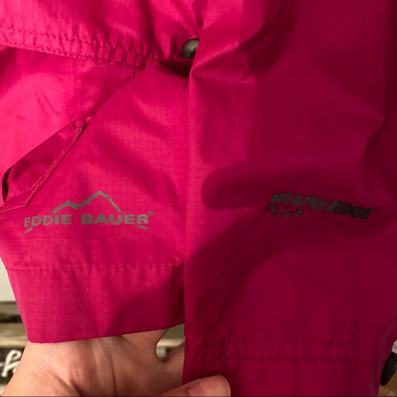 Eddie Bauer Rain Jacket Pockets Hooded Bright - Picture 5 of 8